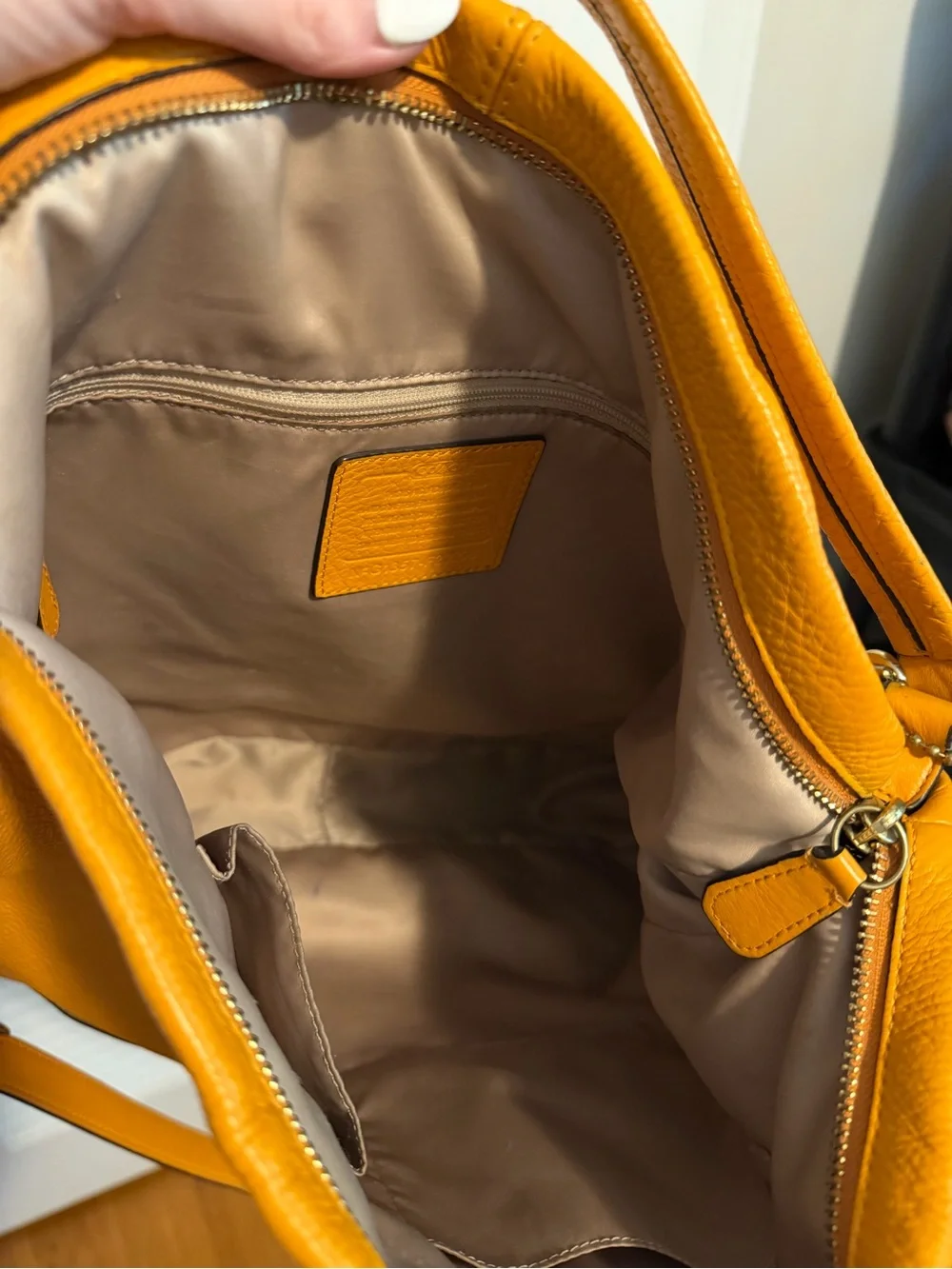 Coach Mustard Yellow Leather Shoulder Hobo